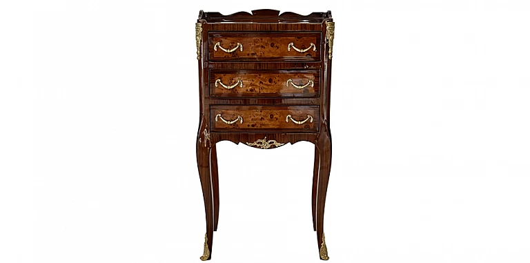 Κομοδίνο κλασικό με τρία συρταράκια (1019-B) ΚΟΜΟΔΙΝΑ ΚΛΑΣΙΚΑ LOUIS XV