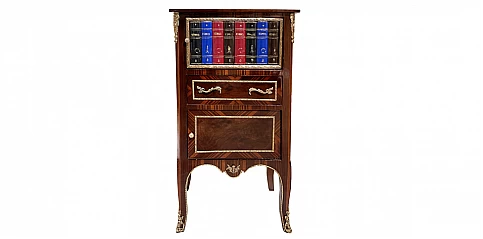 Κομοδίνο κλασικό με σχέδιο βιβλία (1501)