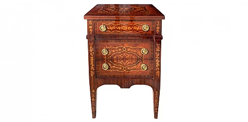 Κλασικό Κομοδίνο Louis Kenz - Χειροποίητο με Μαρκετερί (1509)