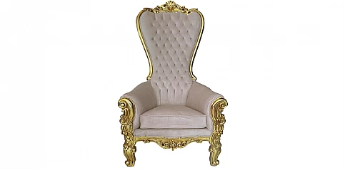 Λουϊ Κένζ πολυθρόνα θρόνος μπεζ (0001E)