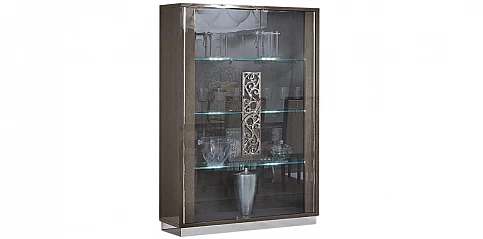 Βιτρίνα σαλονιού μοντέρνα γκρι PLATINUM (GLAM)