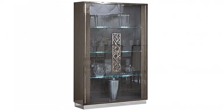 Βιτρίνα σαλονιού μοντέρνα γκρι PLATINUM (GLAM)-ΒΙΤΡΙΝΑ