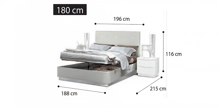 Κρεβάτι υπέρδιπλο με αποθηκευτικό χώρο Platinum (PLAS18) ΚΡΕΒΑΤΙ