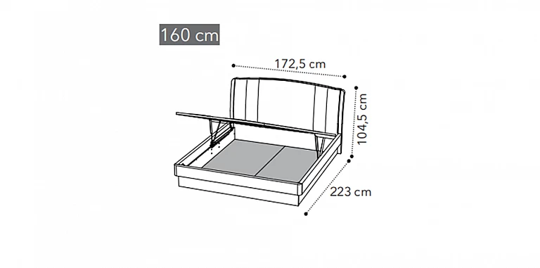 Κρεβάτι διπλό με αποθήκευση TRENDY (TRENA)  ΚΡΕΒΑΤΙ