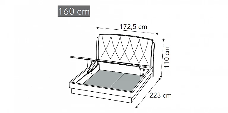 Κρεβάτι διπλό με αποθήκευση μοντέρνο (SLAYS16) ΚΡΕΒΑΤΙ