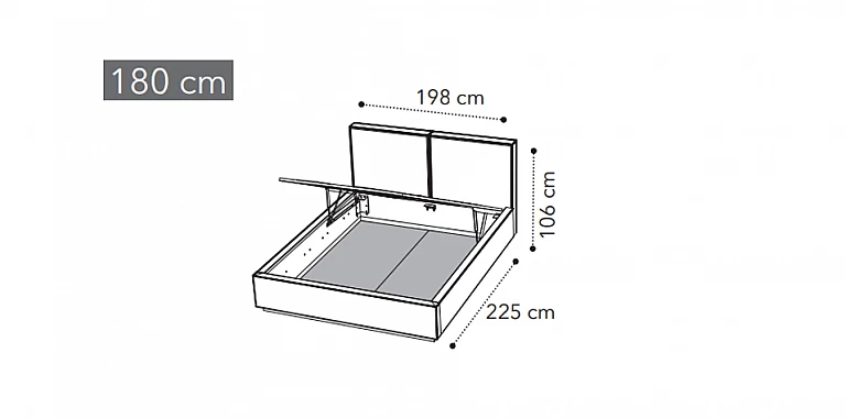 Κρεβάτι με αποθήκευση υφασμάτινο CUBΑ18 (180Χ200) ΚΡΕΒΑΤΙ
