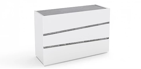 Συρταριέρα δαπέδου μοντέρνα λευκή (ALBA3)