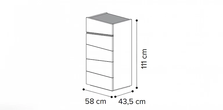 Συρταριέρα δαπέδου μοντέρνα λευκή (ALBA5) ΣΥΡΤΑΡΙΕΡΑ/ΚΟΜΟΤΑ