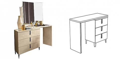 Τουαλέτα υπνοδωματίου μοντέρνου στιλ με συρτάρια (AMBRA2)