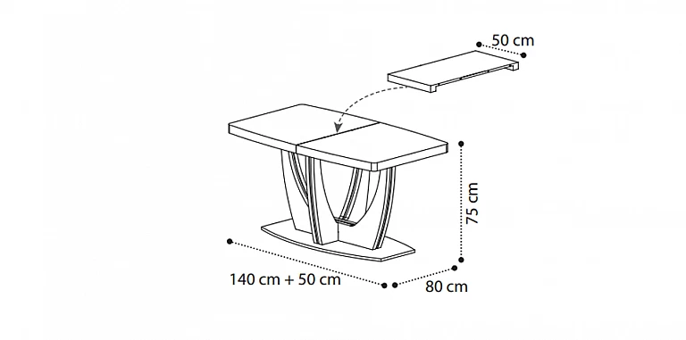 Τραπέζι τραπεζαρίας μοντέρνο AMBRA (AM14) ΤΡΑΠΕΖΙΑ ΤΡΑΠΕΖΑΡΙΑΣ