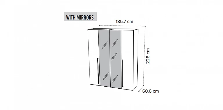 Ντουλάπα ρούχων μοντέρνα KROMA (KROV) ΝΤΟΥΛΑΠΕΣ