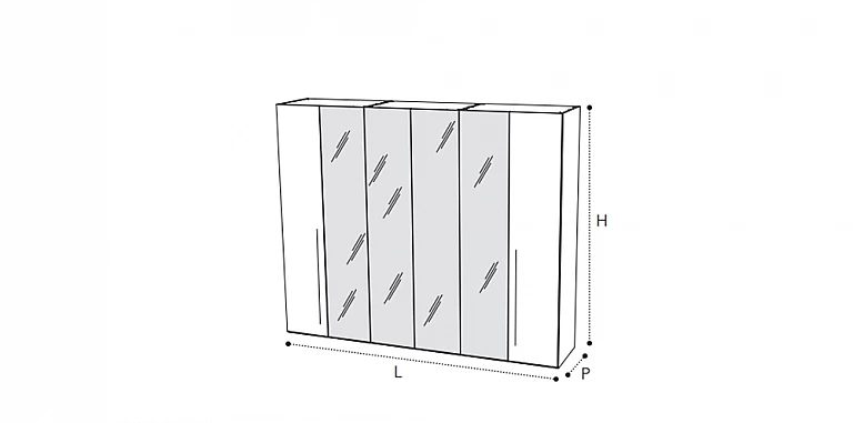 Ντουλάπα ρούχων μοντέρνα λευκή  DAMA (BIANCA )ΝΤΟΥΛΑΠΕΣ