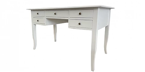 Γραφείο λευκή λάκα με πέντε συρτάρια (113A)