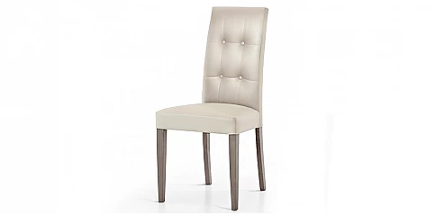Καρέκλα τραπεζαρίας εκρού καπιτονέ (677I)